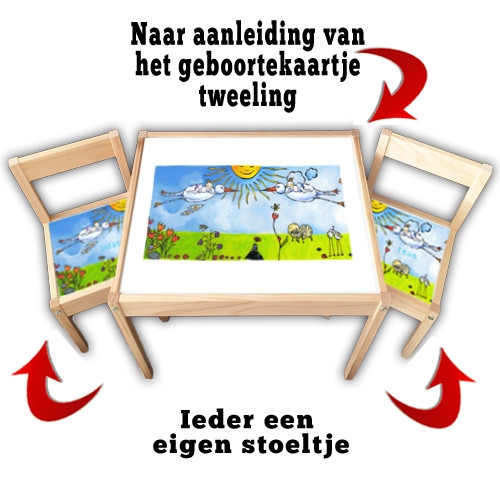 Tafel en stoel | Kindertafel en stoeltje met naam | Kraamcadeau