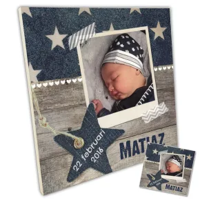 Geboortekaartje op hout