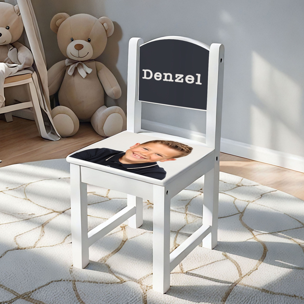kinderstoel met naam en foto | Houten stoeltje | kraamcadeau