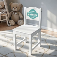 Stoeltje met naam stamp