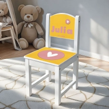 Kinderstoeltje met naam Oker met hart