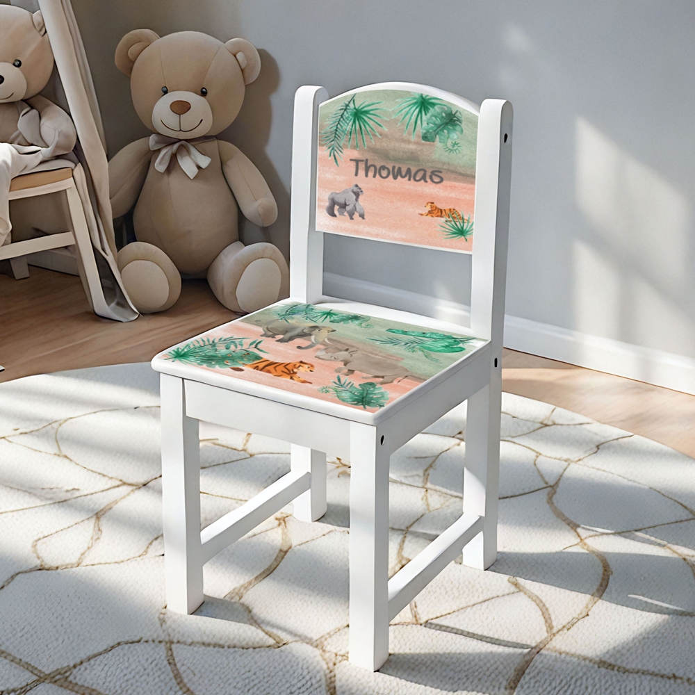 Kinderstoeltje met naam dierenrijk| Kraamcadeau met naam | stoeltje