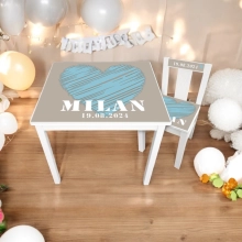 Kindertafel en stoel big heart