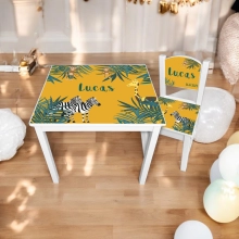 Tafel en stoeltje met naam jungle