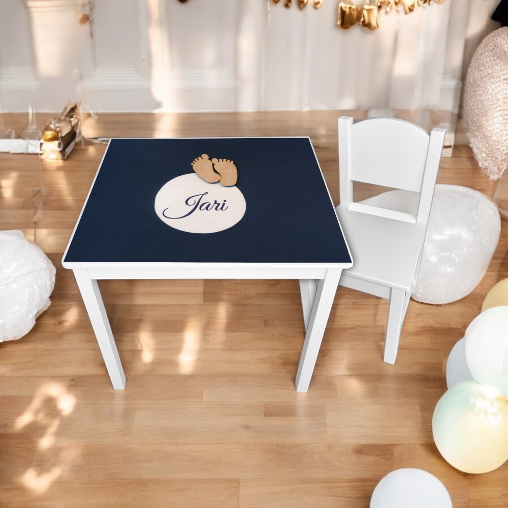 Kindertafel van het geboortekaartje | Kraamcadeau met geboortekaartje