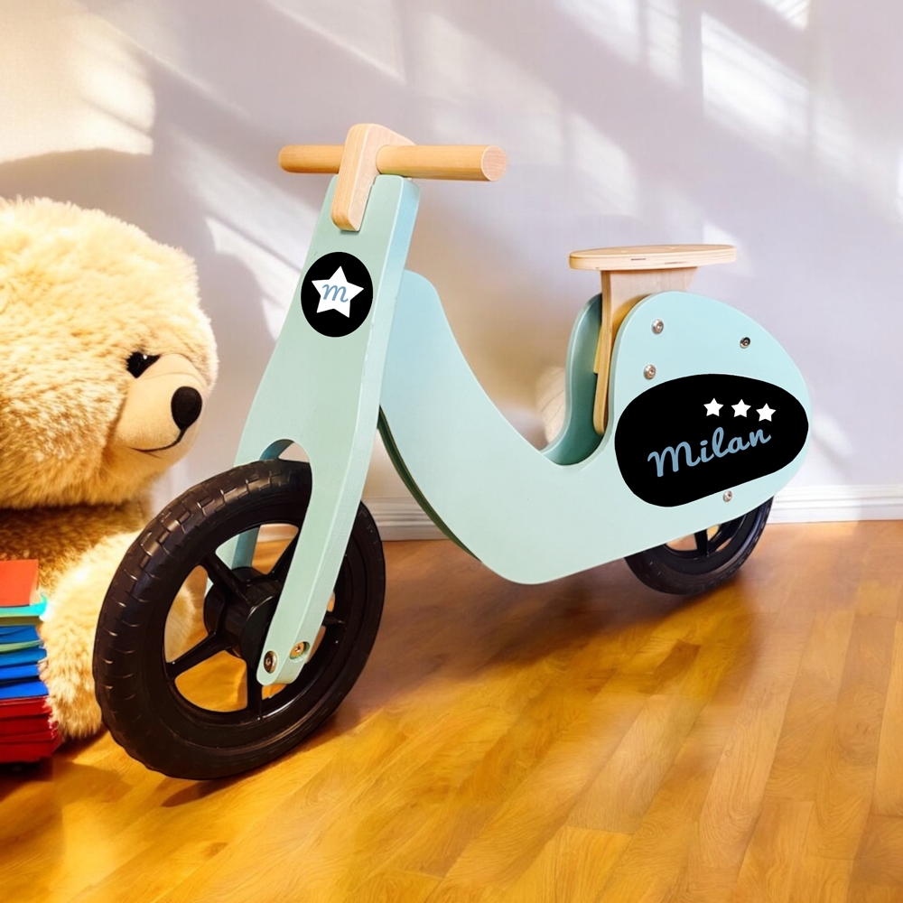 Loopscooter met naam ster hoofdletter | Hoopfietsje | Loopfiets 2 jaar