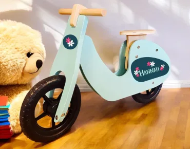 Loopscooter met naam flower