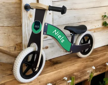 Loopfiets blck met naam groentje