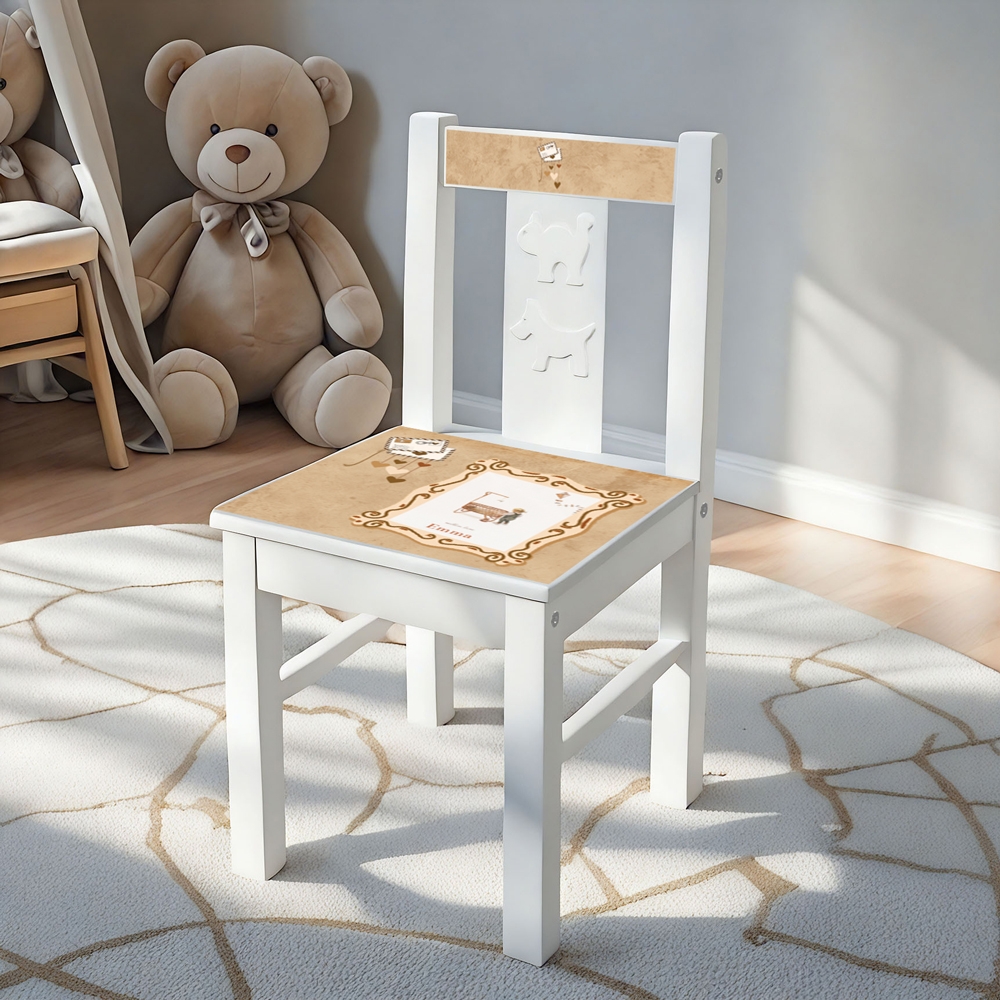 Kinderstoel met naam fotolijst | Kraamcadeau met naam | Geboortestoel