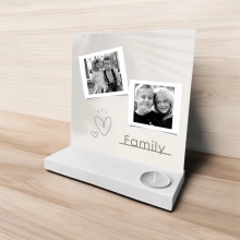 Houten standaard met foto Duo
