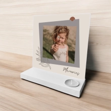 houten standaard met foto Memories