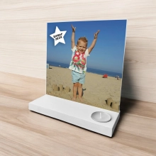 houten standaard met foto ster