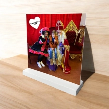houten standaard met foto hart