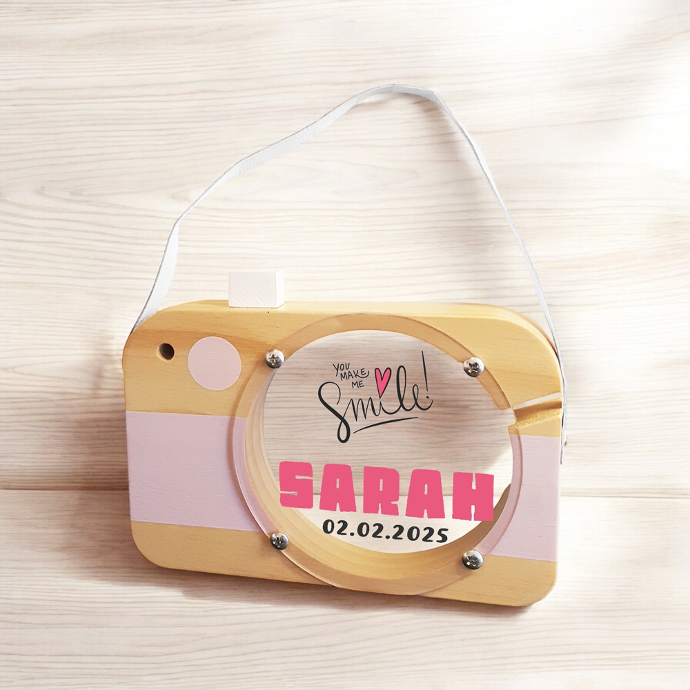 Spaarpot camera met naam | Kraamcadeau met naam | Kinderspaarpot