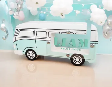 Spaarpot VW Hoofdletter naam en datum