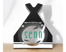Spaarpot Tipi met naam Veren