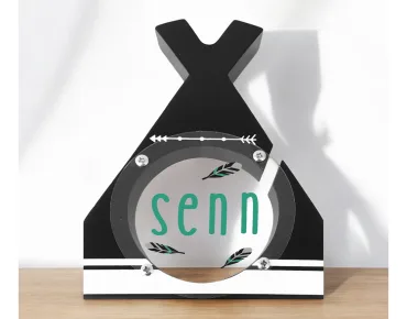 Spaarpot Tipi met naam Veren