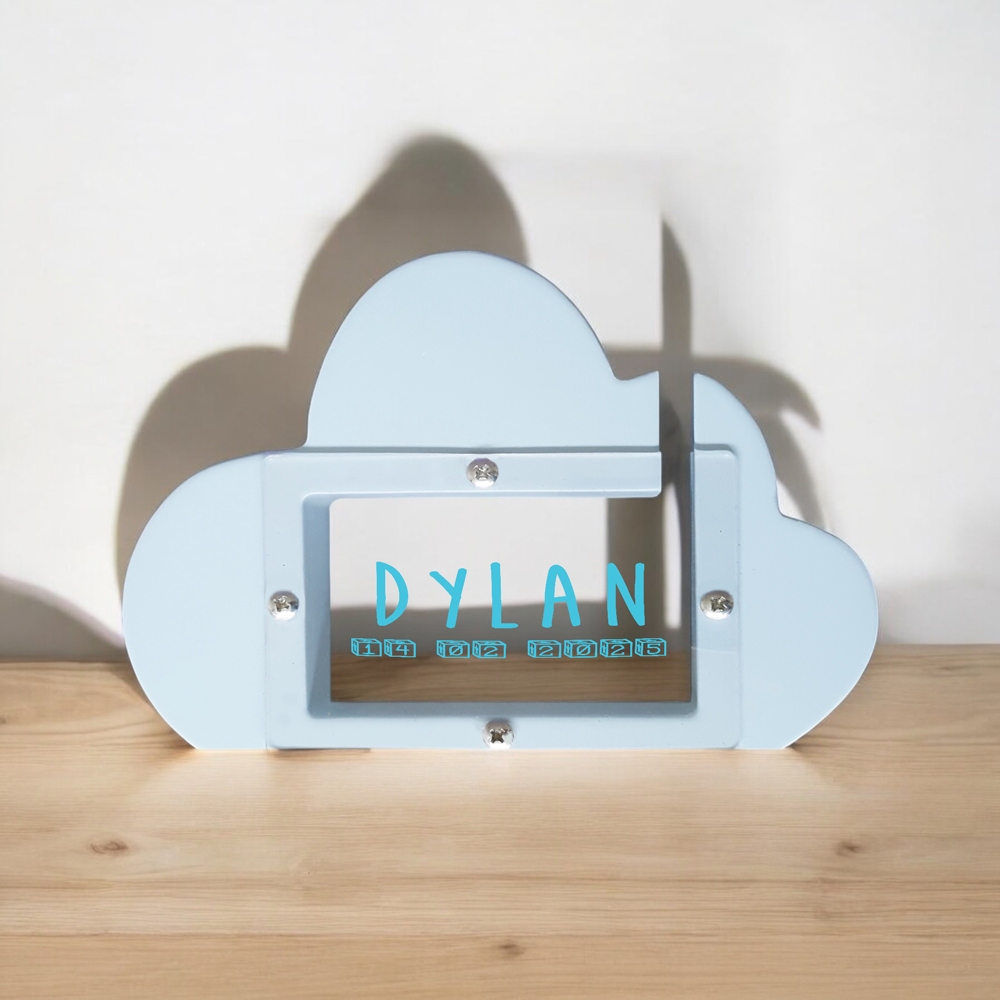 Spaarpot wolk blokken met naam | Kraamcadeau met naam | kinderspaarpot