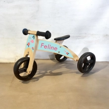 Houten loopfiets 2 in 1 flamingo