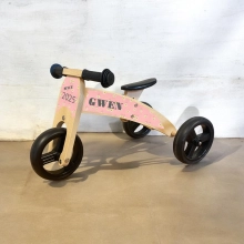 Houten loopfiets 2 in 1 Bloemetjes