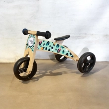 Houten loopfiets 2 in 1 Gekleurde Panter