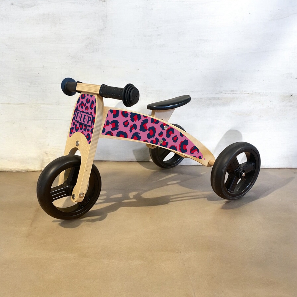Loopfiets 2 in 1 met naam panter | Loopfiets 1 jaar | Driewieler