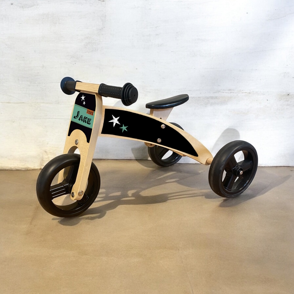 Loopfiets 2 in 1 met naam band | Loopfiets 1 jaar | Driewieler
