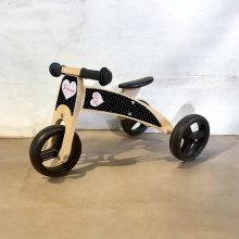 Loopfiets 2 in 1 houten hart