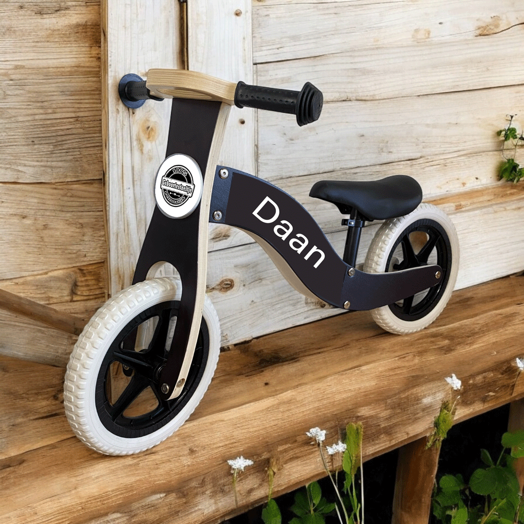 Loopfiets blck bedrijfslogo | Houten loopfiets | Loopfiets 2 jaar