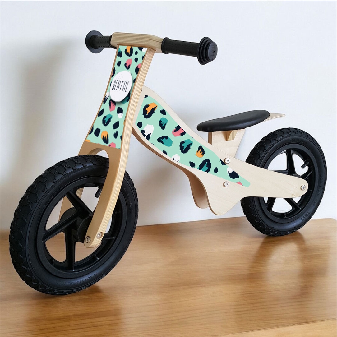 Loopfiets met naam panter | Houten loopfiets | Loopfiets 2 jaar