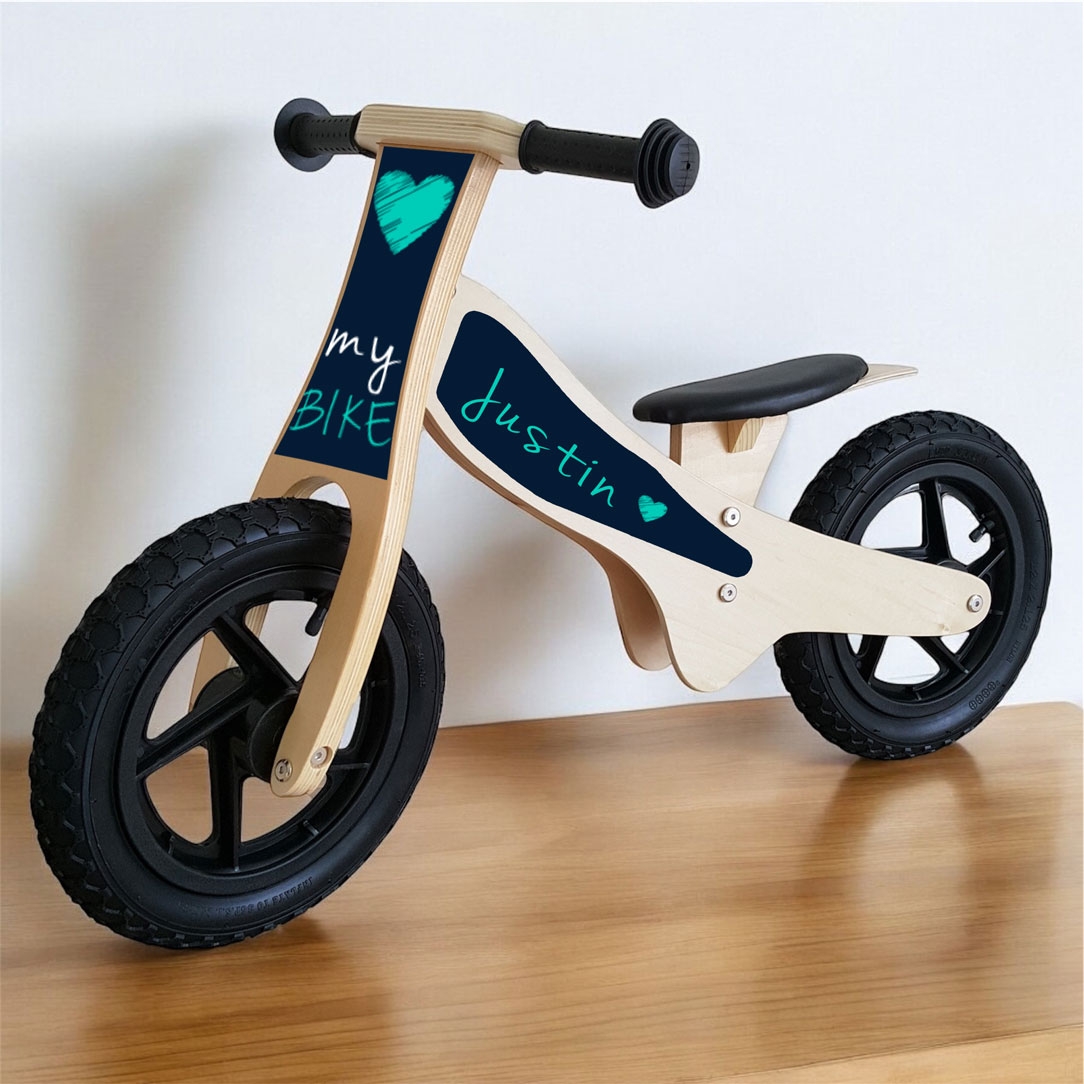 Loopfiets met naam heart | Houten loopfiets | Loopfiets 2 jaar