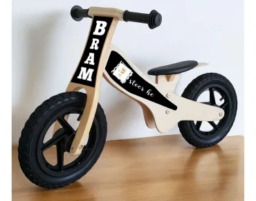 loopfiets 2 jaar met geboortekaartje