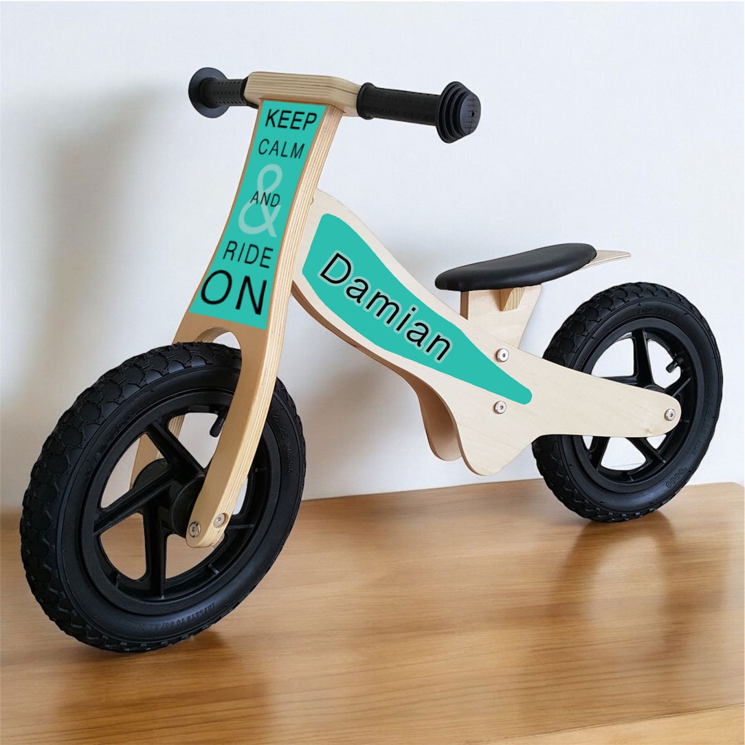 Loopfiets met naam keep calm | Houten loopfiets | Loopfiets 2 jaar