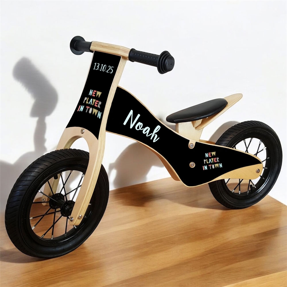 Loopfiets met naam player | Houten loopfiets | Loopfiets 2 jaar