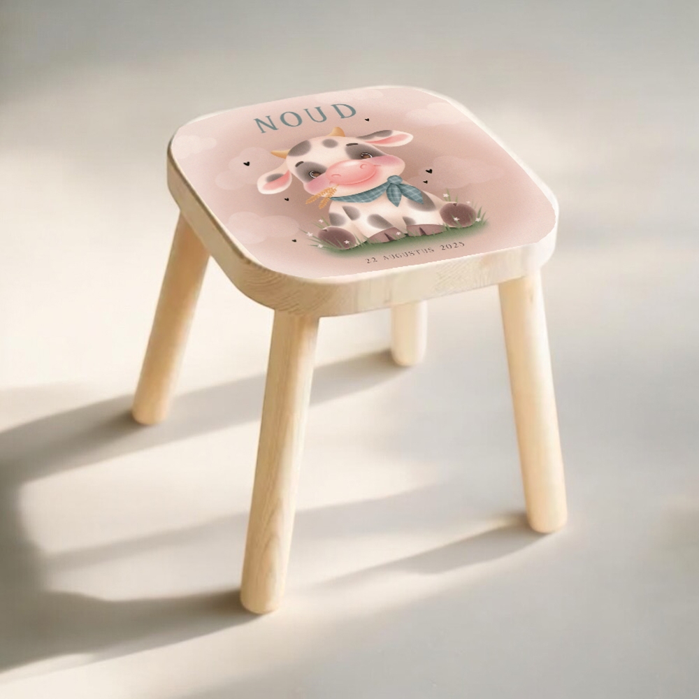 Krukje met geboortekaartje | Kinderkrukje | Kraamcadeau met naam